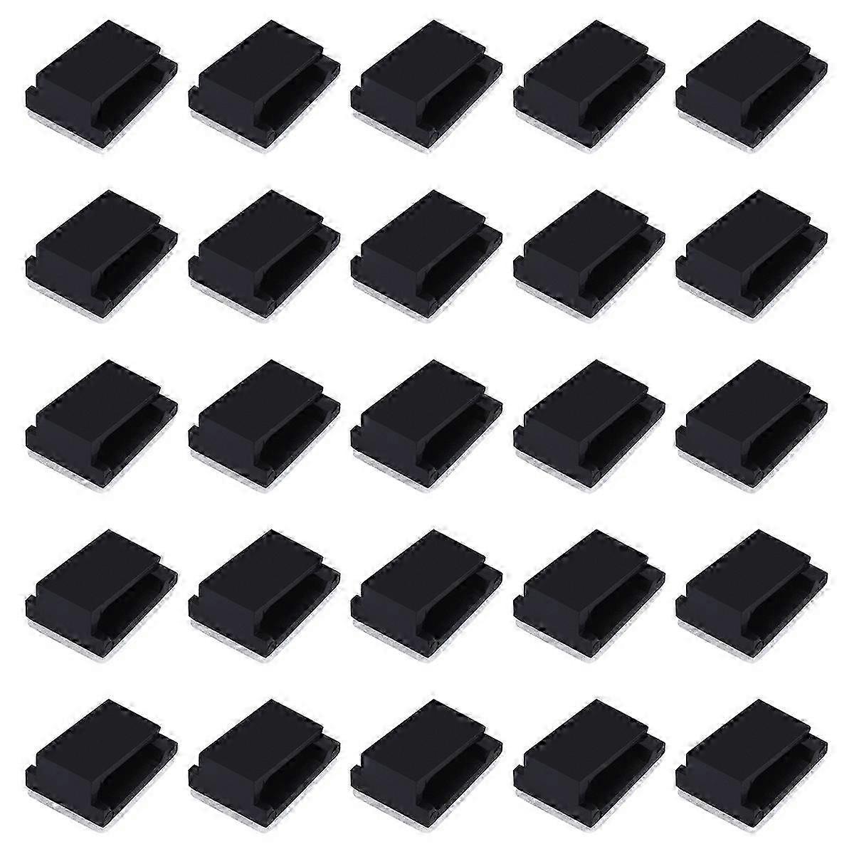 30x Cable holder Cable clip Cable clamp Self-adhesive black