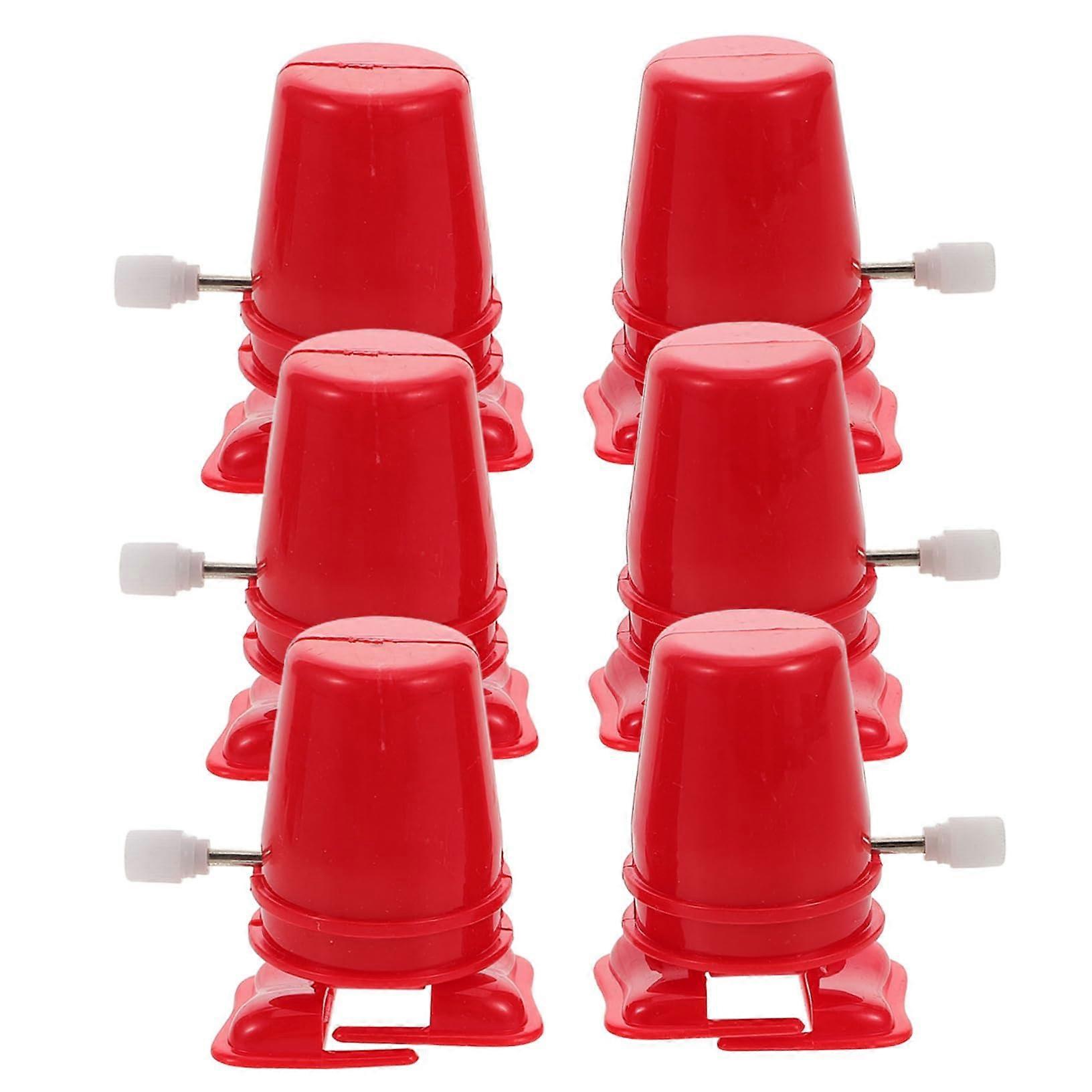 6pcs DIY Clockwork Walking Robot Kit Battery Toy for Kids STEM Learning Red