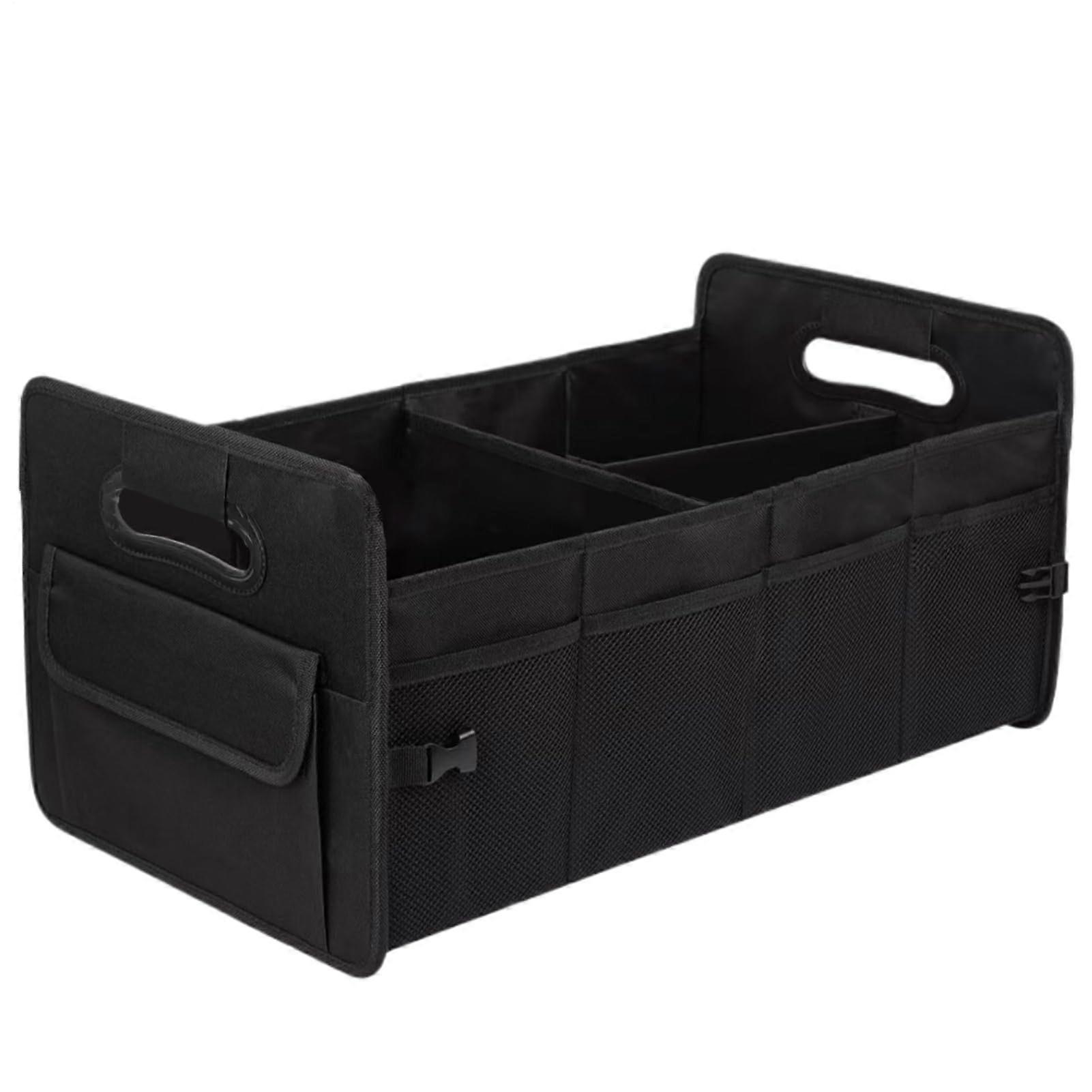 Car Boot Organiser with Large Capacity and Multiple Compartments, Foldable Trunk Storage Box 53x32x27cm