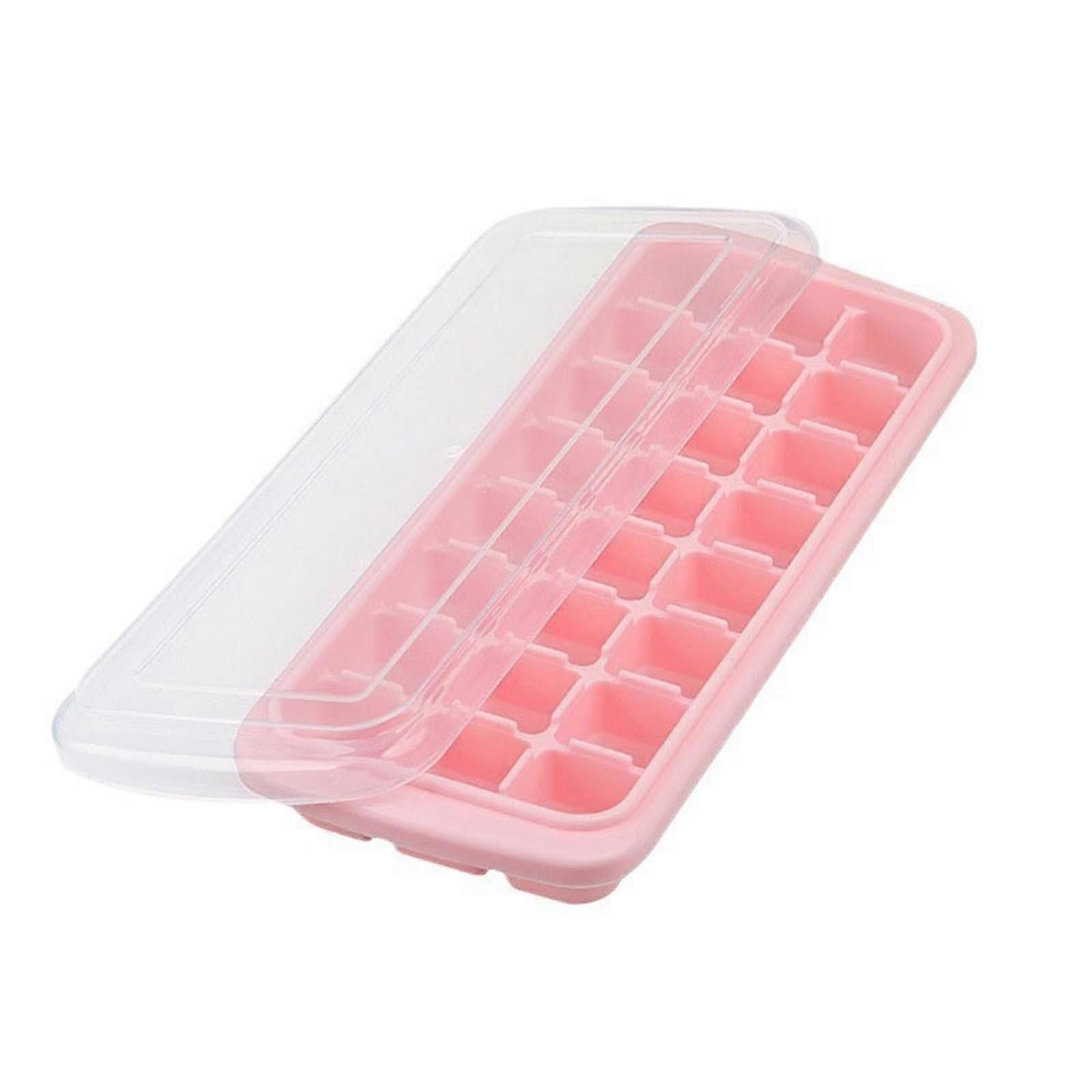 Silicone Ice Cube Tray with Lid, Flexible Easy Release Nonstick Design, Stackable for Freezer