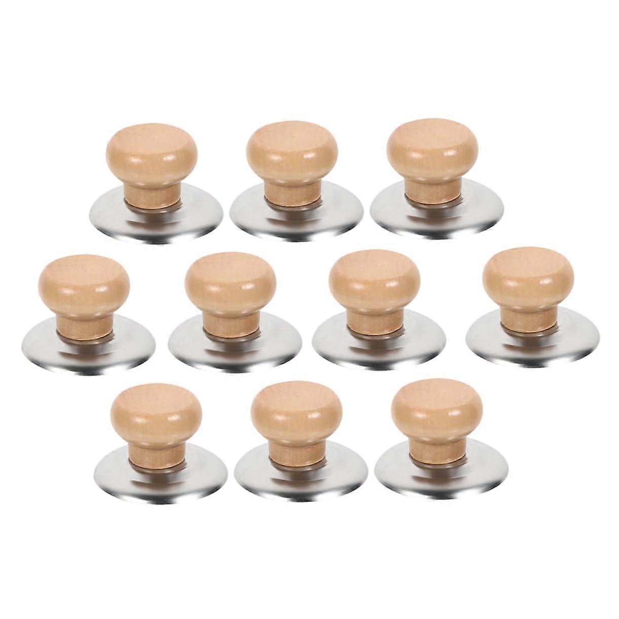 10 Sets Wooden Pot Lid Knobs Universal Pan Lid Handle Replacement HeatResistant Durable Wood