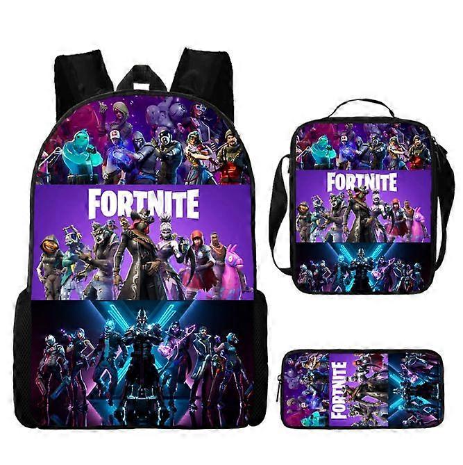 Fortnite Fortnite Backpack Large Capacity Three-piece Set Peripheral Backpack Student School Bag