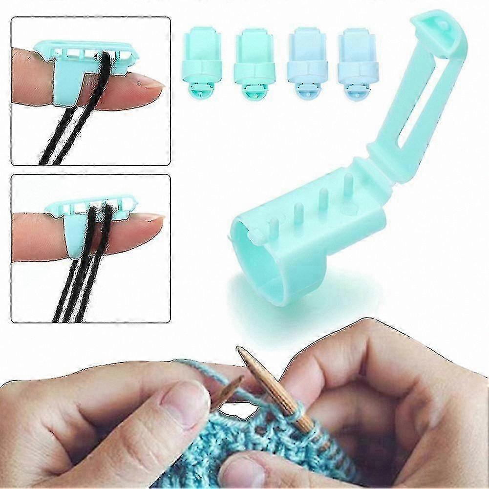 4-Pack Plastic Knitting Thimble with Yarn Guide for Separating Yarns