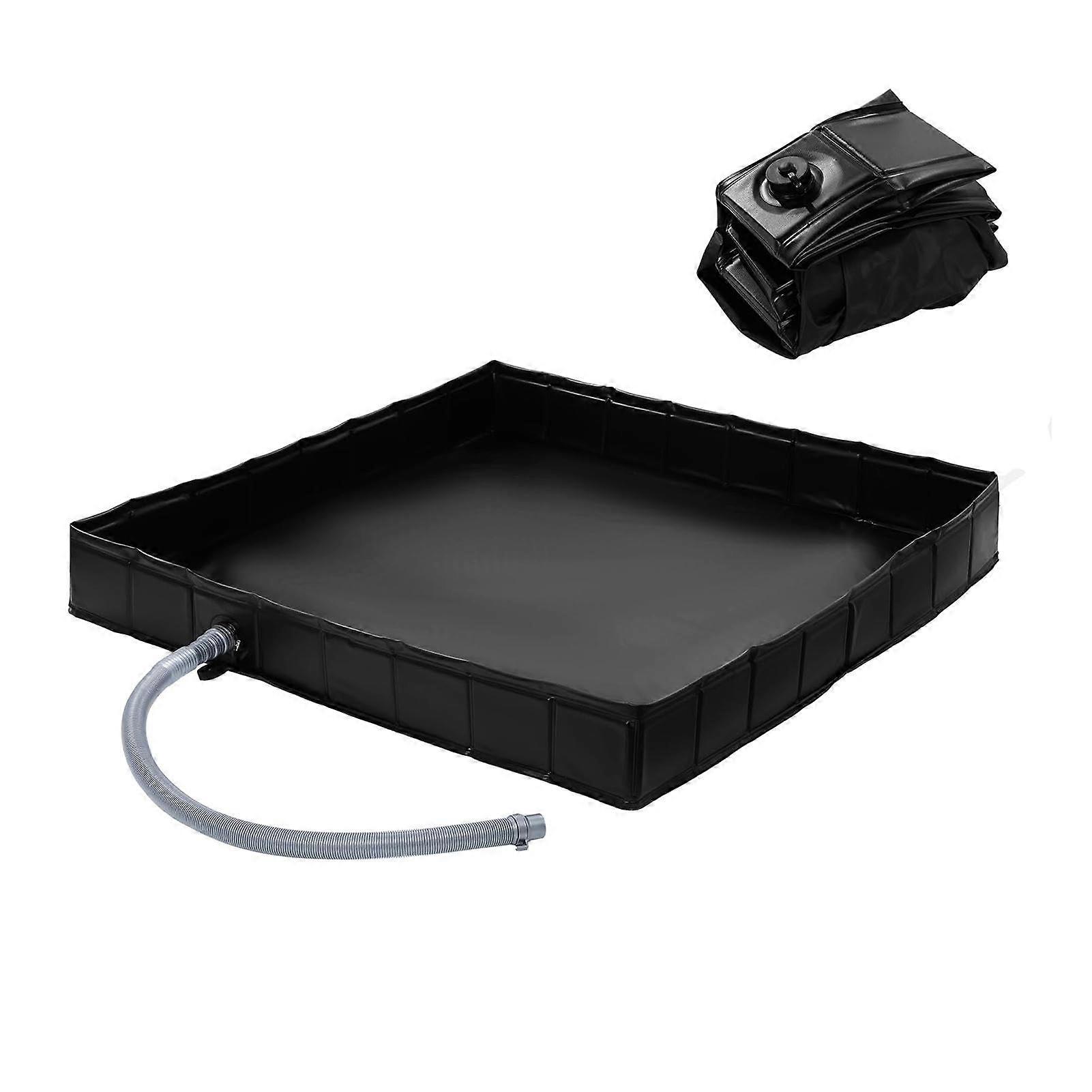 Portable Camping Shower Base with Quick Drainage Valve, Foldable Waterproof Outdoor Floor Mat