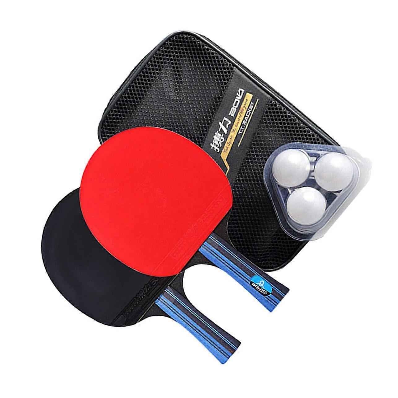 Table Tennis Racket Set for Beginners with Grade Rubber and Ergonomic NonSlip Grip