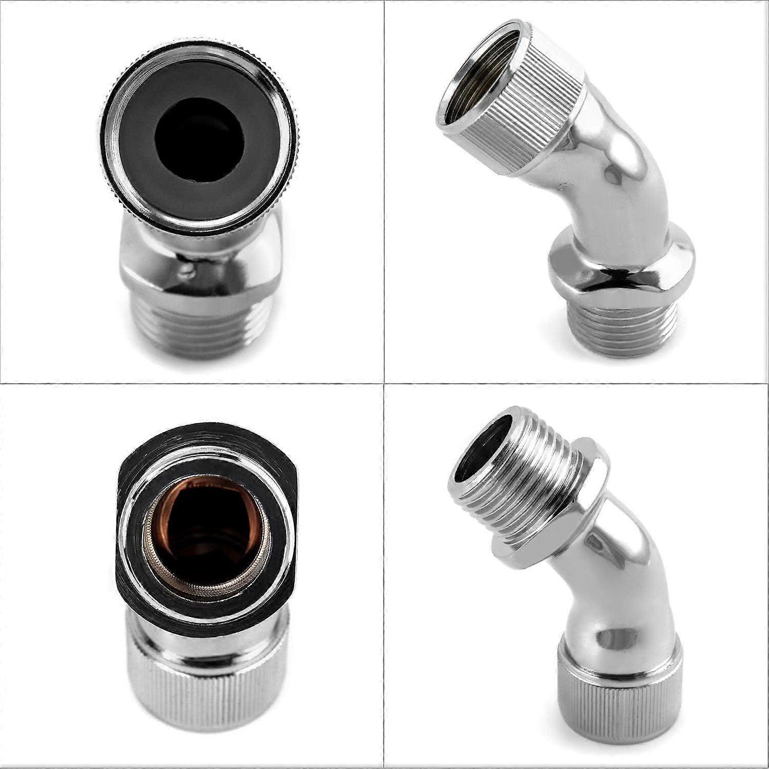 Elbow Adapter for Shower Head, Chrome Copper 1/2" Extender Connector