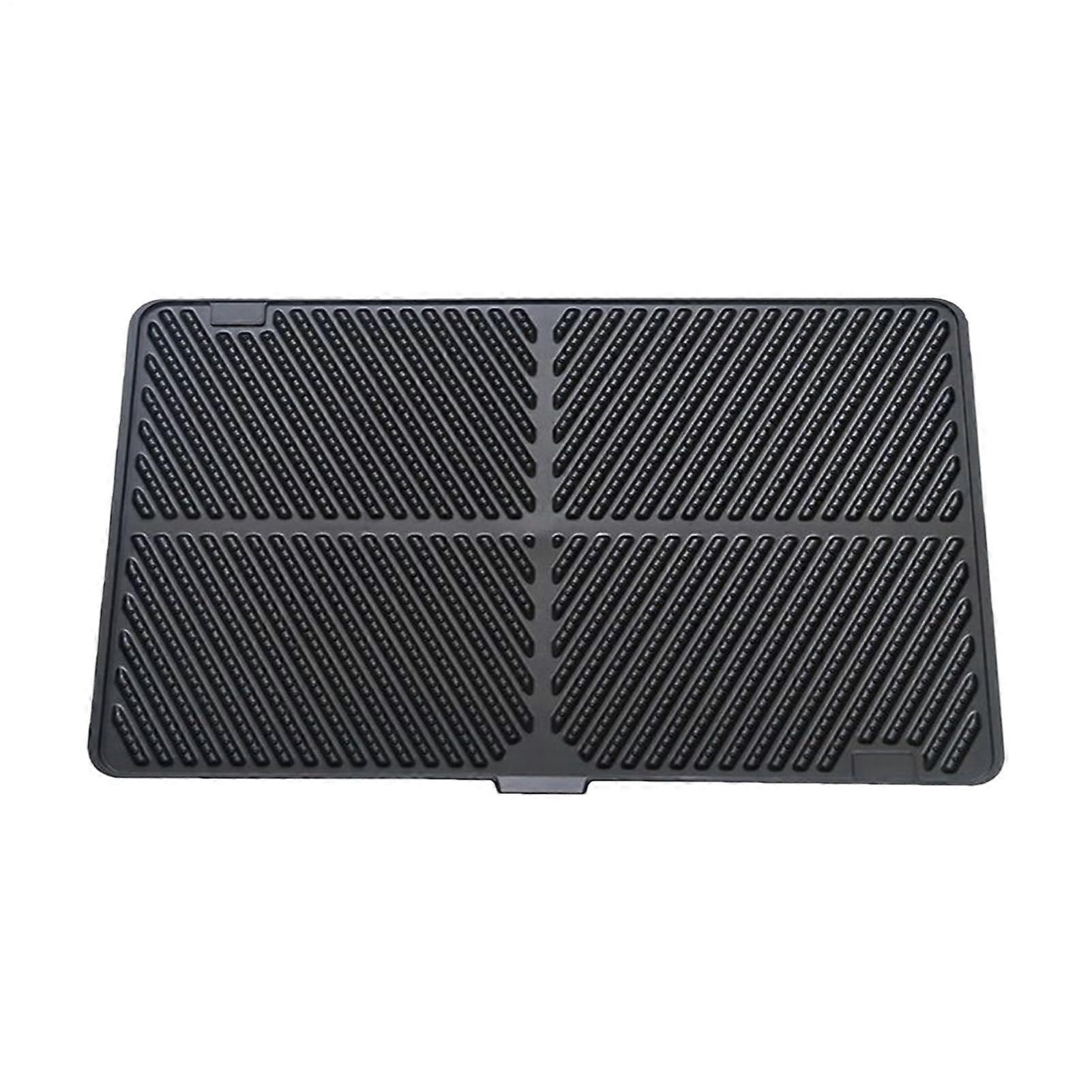 NonSlip Waterproof Cat Litter Mat with Foldable Design, Easy Clean and Durable Floor Protector Black