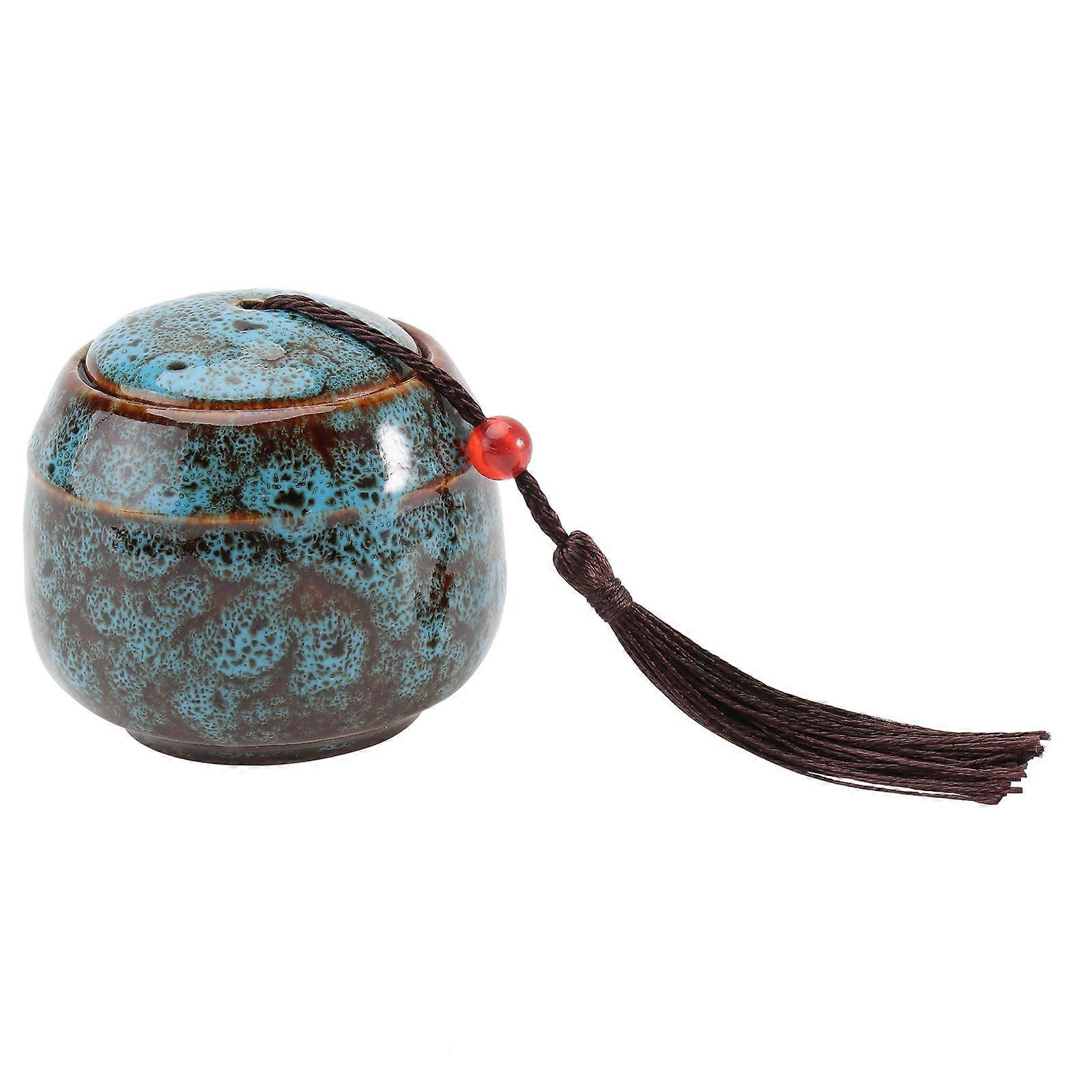 Pet Ashes Box Ceramic Urn for Storage Use 1Pcs Blue Decorative Pot