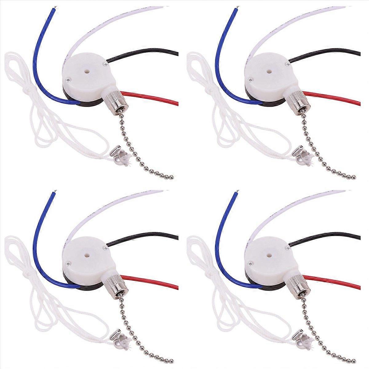 Ceiling Fan Switch Kit 3 Speed 4 Wire,ZE-208S Pull Wire Switch Silver