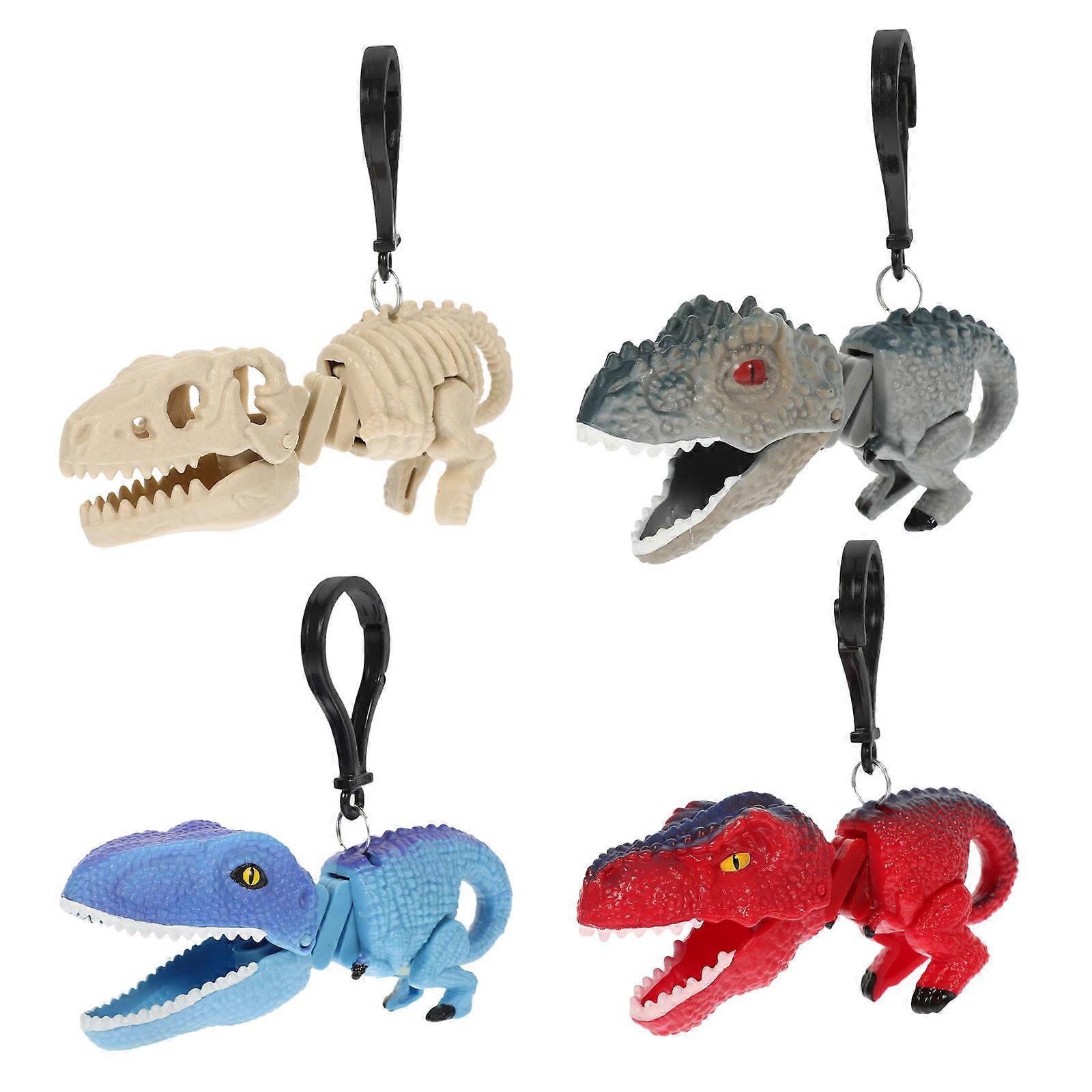 Interactive Dinosaur Tricky Toy Retractable Toy 4Pcs for Decoration