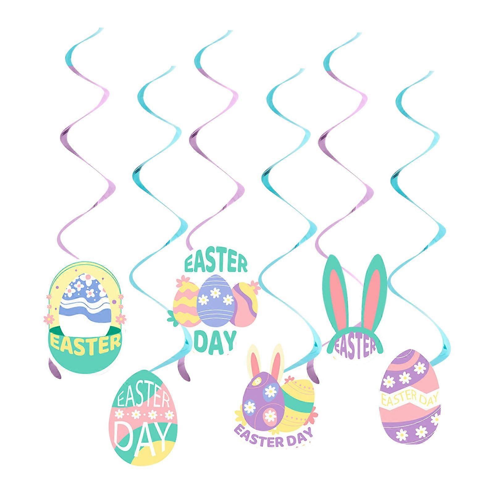 Easter Egg Banner Set Easter Decorations Tablecloths Cake Inserts， Event & Party