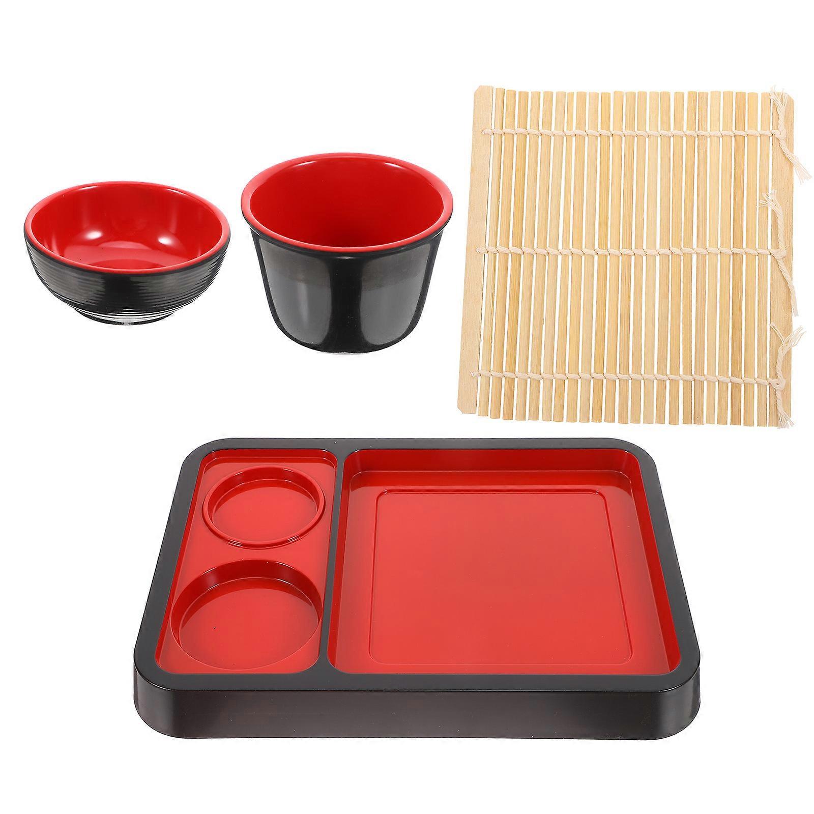 Food Serving Tray 1 Set Elegant Household Use Assorted Color Rectangular Practical Cold Noodle Presentation