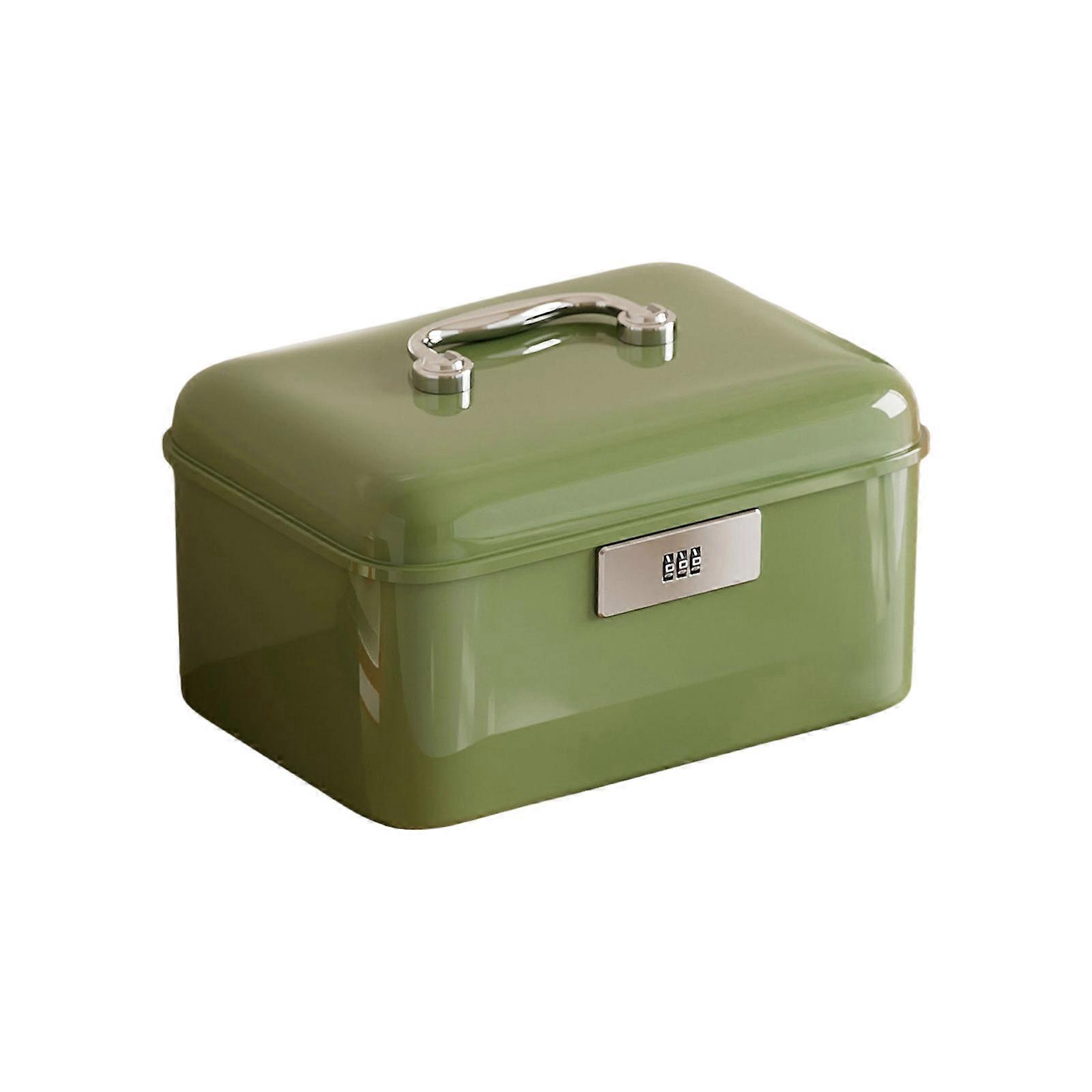 Convenient Portable Lock Box With 3 Number Security Code Household Organizers Ideal For Travel Office And Household Use  Green