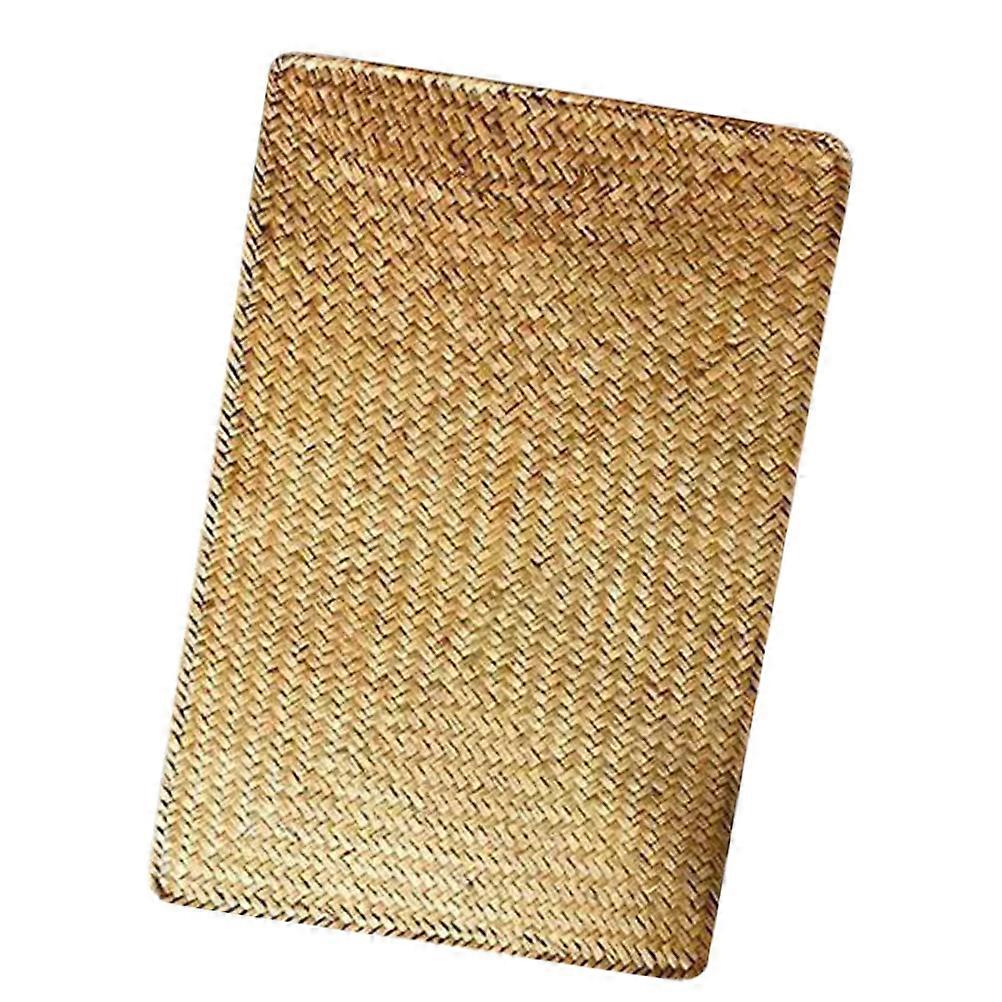 Woven Placemat for Dining Table 3Pcs Rectangular Cattail Material