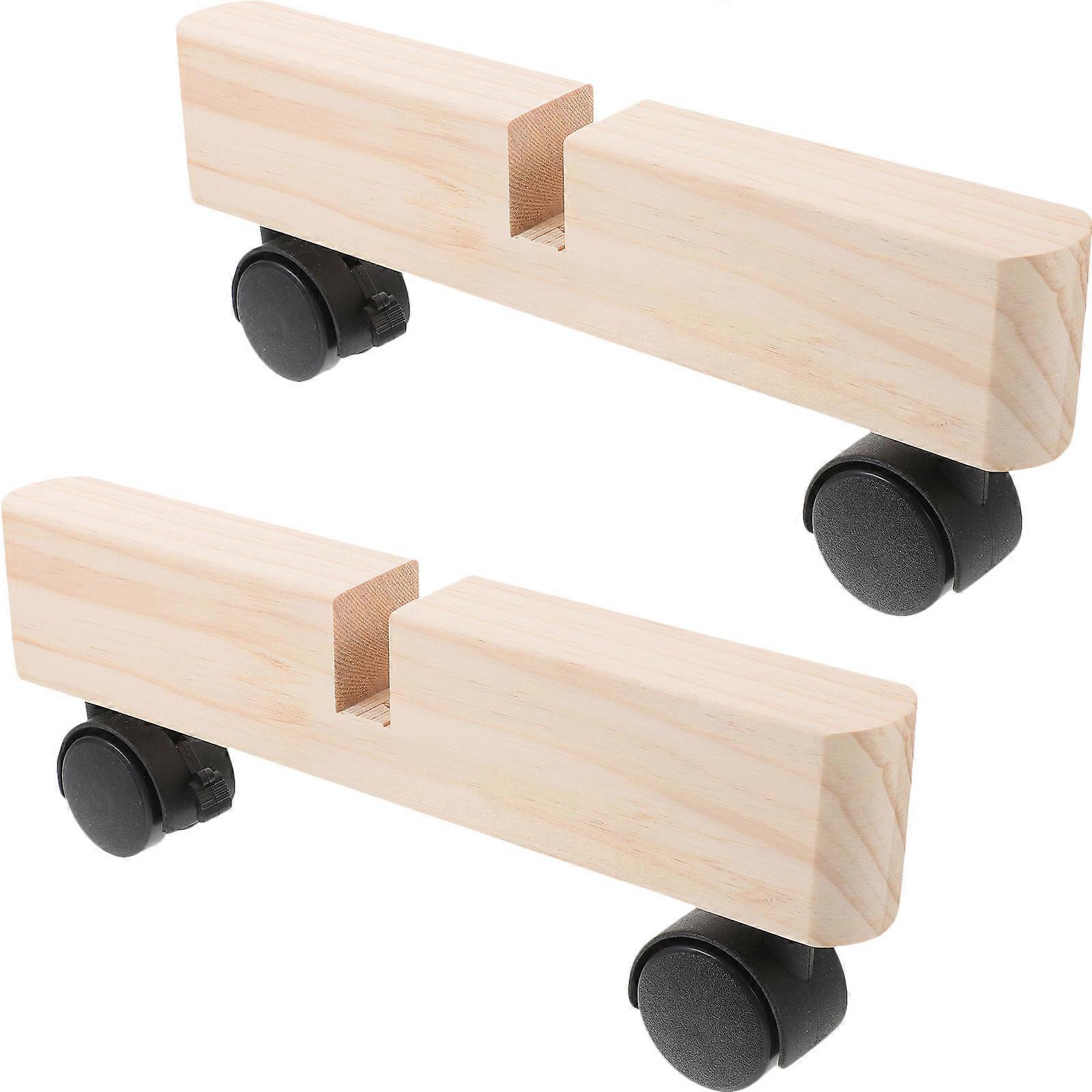 Screen Divider Base Wooden Divider Bracket for Support 2Pcs with Roller