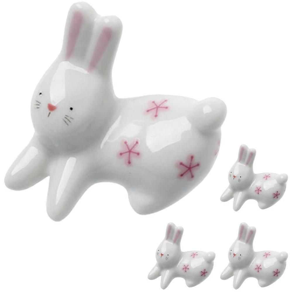 Ceramic Rabbit Shape Chopsticks Rest for Kitchen Use with 4Pcs Quantity