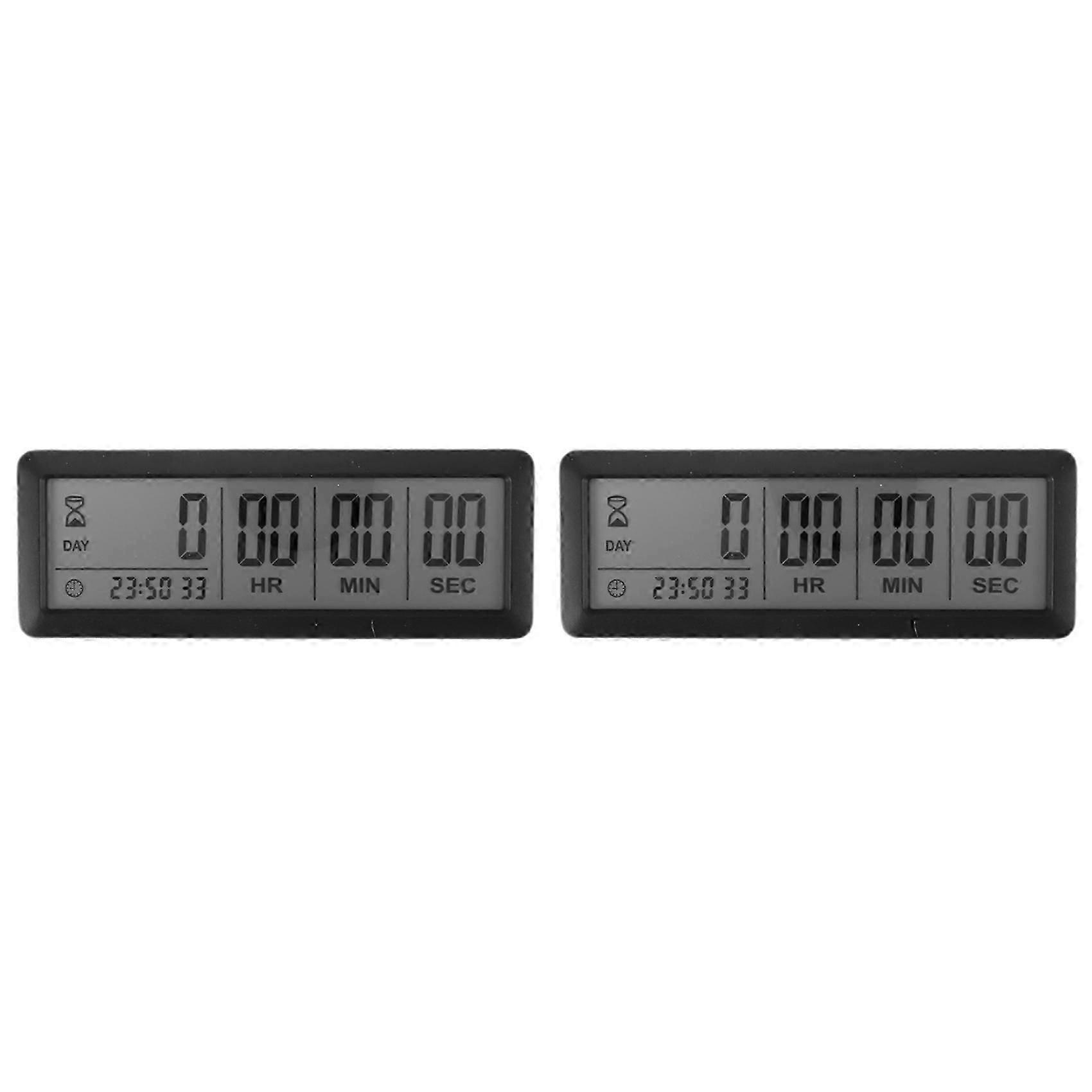 2X Big Digital Countdown Days Timer Clock - 999 Days Count Down Clock Timer for Graduation Lab Kitchen (Black)