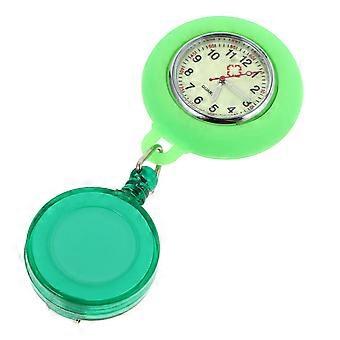 Orologio da infermiere con clip e distintivo, analogico, per uso quotidiano, verde, lancetta luminosa, 1 pezzo, controllo dell'ora