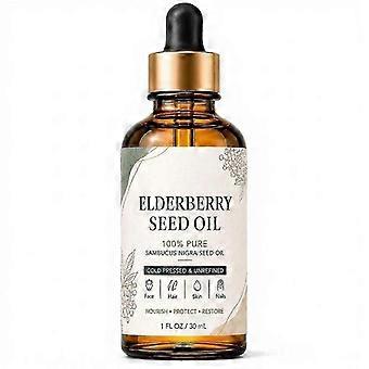 Olio di semi di sambuco puro al 100%, 30 ml, spremuto a freddo e non raffinato, olio di bellezza multiuso per viso, capelli, corpo e unghie.