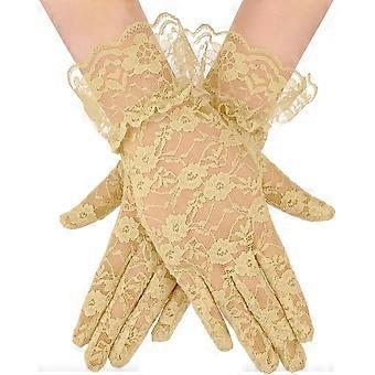 Spitzenhandschuh für Damenkostüme, Teeparty-Handschuhe, Vintage-kurzer Spitzenhandschuh für Opernhochzeiten, Dinnerpartys der 1920er Jahre