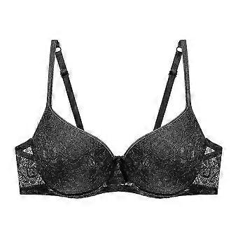 Women's Floral Sexy Push Up Plunge Bra, 3/4 Cup, Adjustable Straps, Breathable Patchwork Back Closure, Plus Size