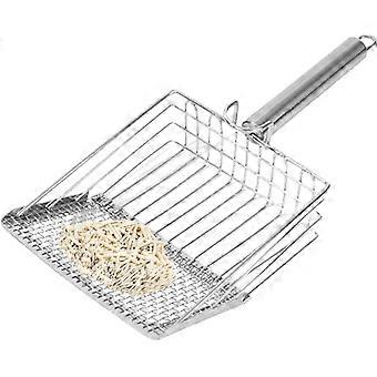 Sett med 1 kattesandskje | Stor, solid katteskje i rustfritt stål | med ergonomisk håndtak