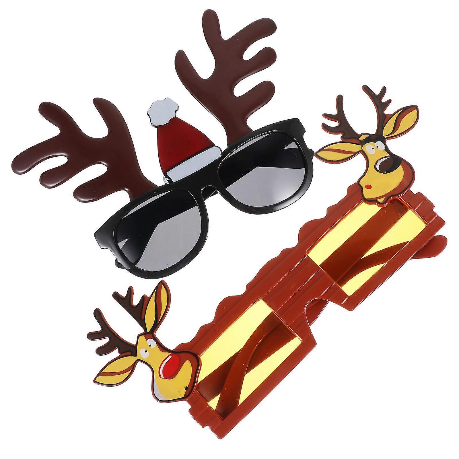 Funny Christmas Eyeglass Frames for Decoration Use 4Pcs Xmas Elements