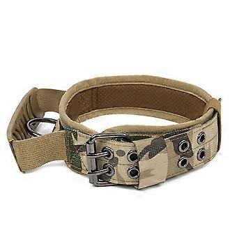 Tactical Dog Collar With Handle - Heavy Duty, Reflective, Padded Training Dog Collar-Five Gears Upgraded Camouflage-L