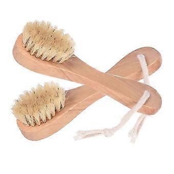 High-Quality Bristles Facial Brush, Mini Dry Brush For Stimulating Circulation And Exfoliating Sensitive Areas, Boost Collagen And Purify Skin, 2