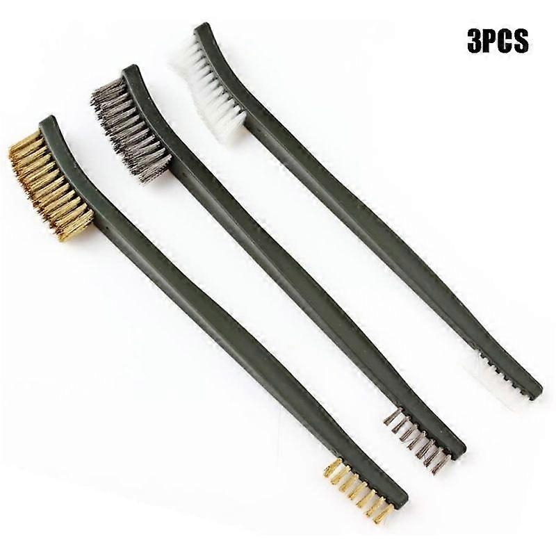 Dww-Three-Piece Mini Wire Brush Set, Dual Head Brush Combo
