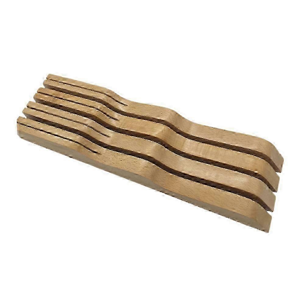 Wooden Kitchen Knife Holder Rack Solid Stand Storage Drawer Tool Accessories