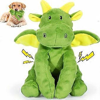 Chew-Proof Medium Dinosaur Plush Dog Toy with Teeth Cleaning Bumps, Durable Squeaky Plush, Reinforced Seams for Interactive Chewing