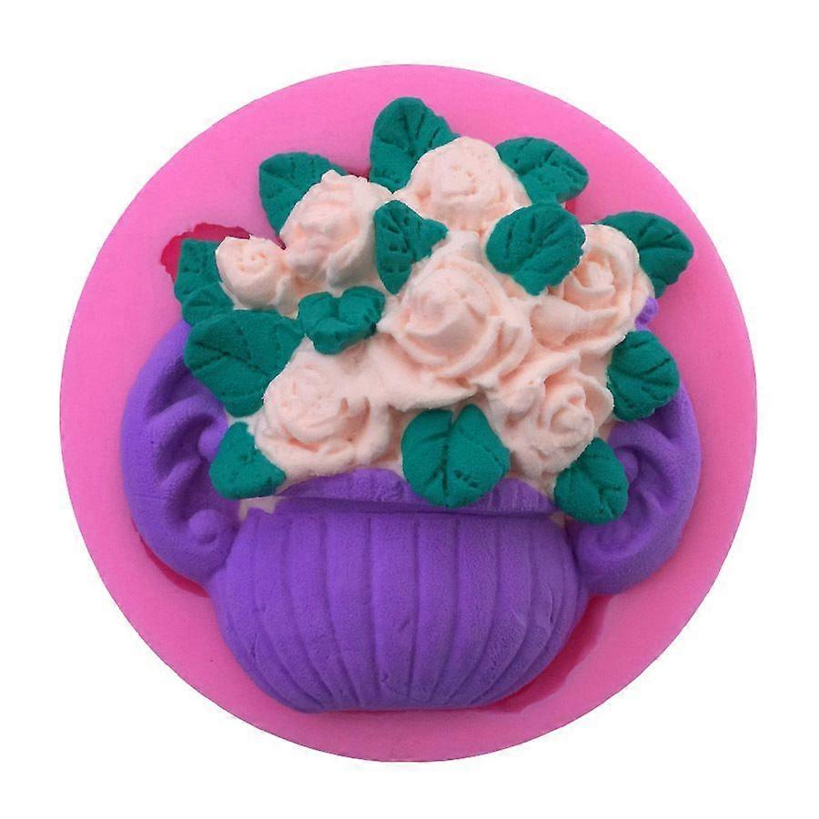 Flower basket potted shape cake decorative mold - 1PC