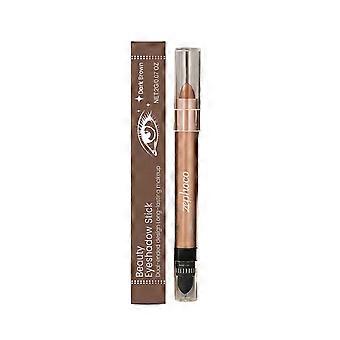 Zephoco dark brown star diamond double head eye shadow stick matte color rendering natural silk smooth portable smooth eye shadow stick