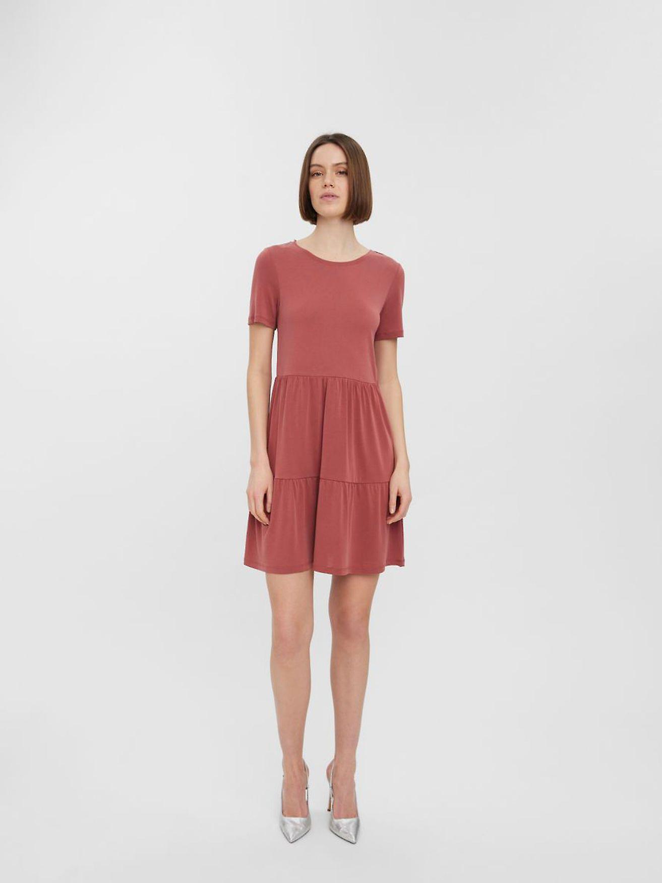 Vero Moda Abito Corto Vmfilli Calia SS - Sostenibile In TENCEL Modal, Lunghezza Ginocchio