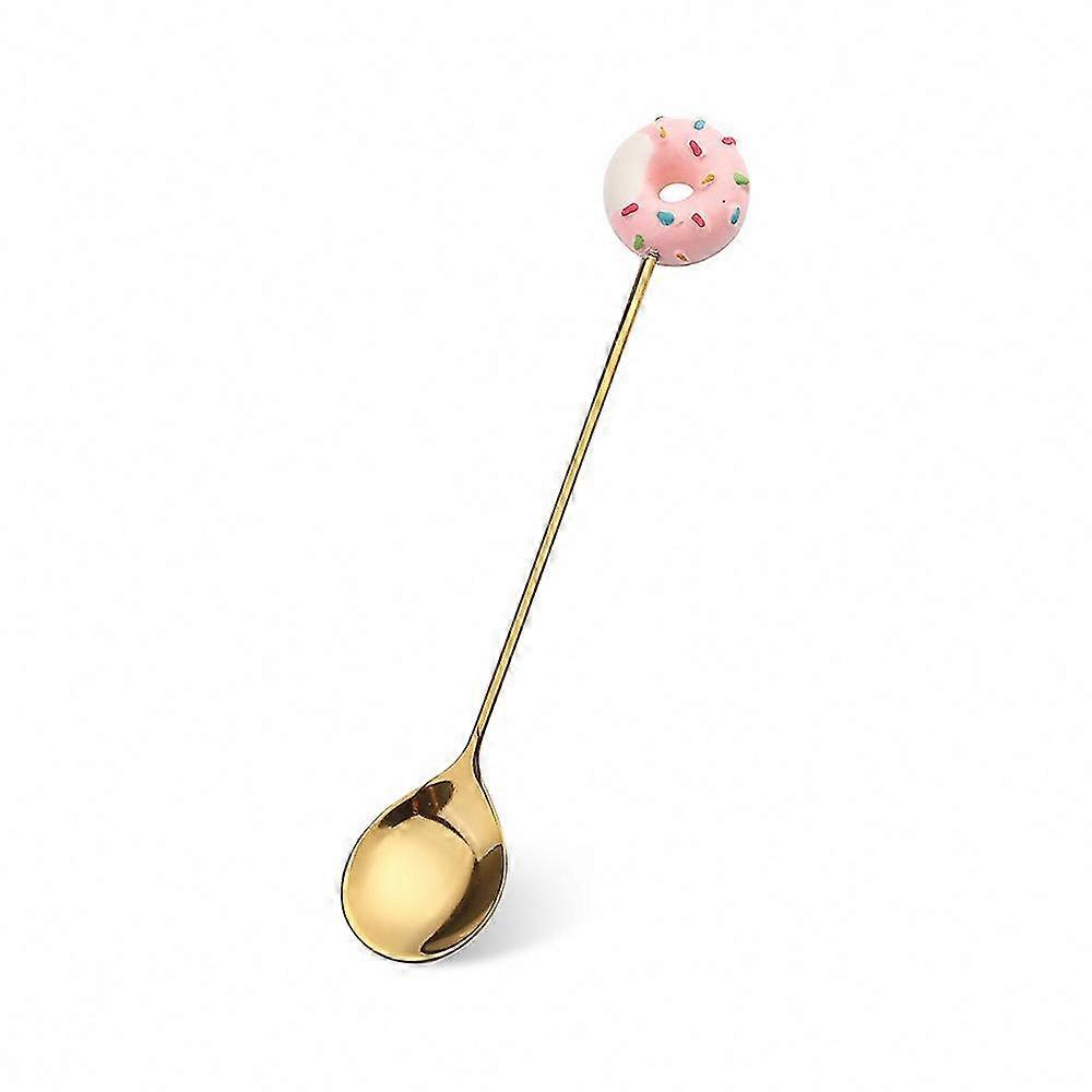 Dessert Spoon Small Light Pink Donut-Shaped