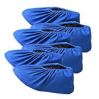 Reusable Shoe Covers 3 Pairs Blue Breathable Tear Resistant Cloth Booties for Indoor Use