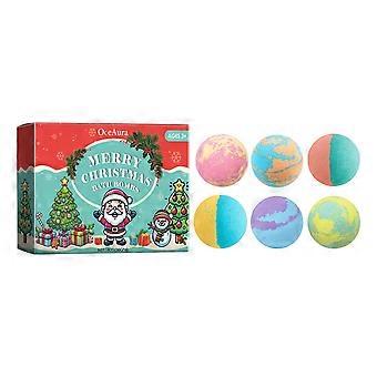 Oceaura Kerstkleurige Badbruisballen met Schuimdouchegeur, Hydraterend, Langdurige Geur, Plantaardige Reinigende Badballen