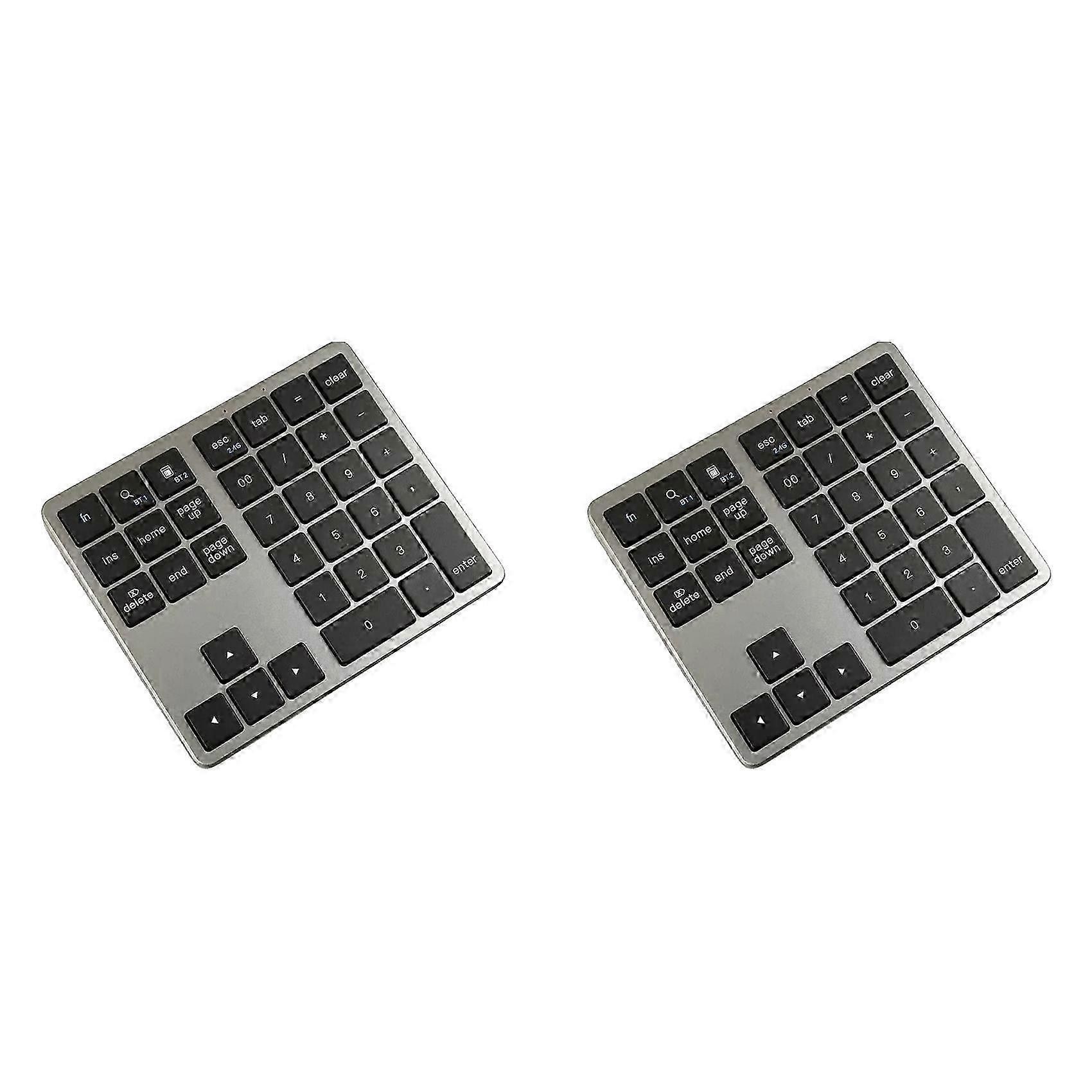 2X 2.4G Wireless Bluetooth Number Pad 35 Keys Remote Connection Numpad Numeric Keypad A