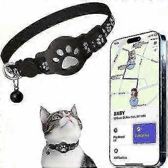 Brand-New Waterproof Reflective Cat Collar with Safety Release Buckle, Works with Airtag GPS Tracker, No Subscription Fees