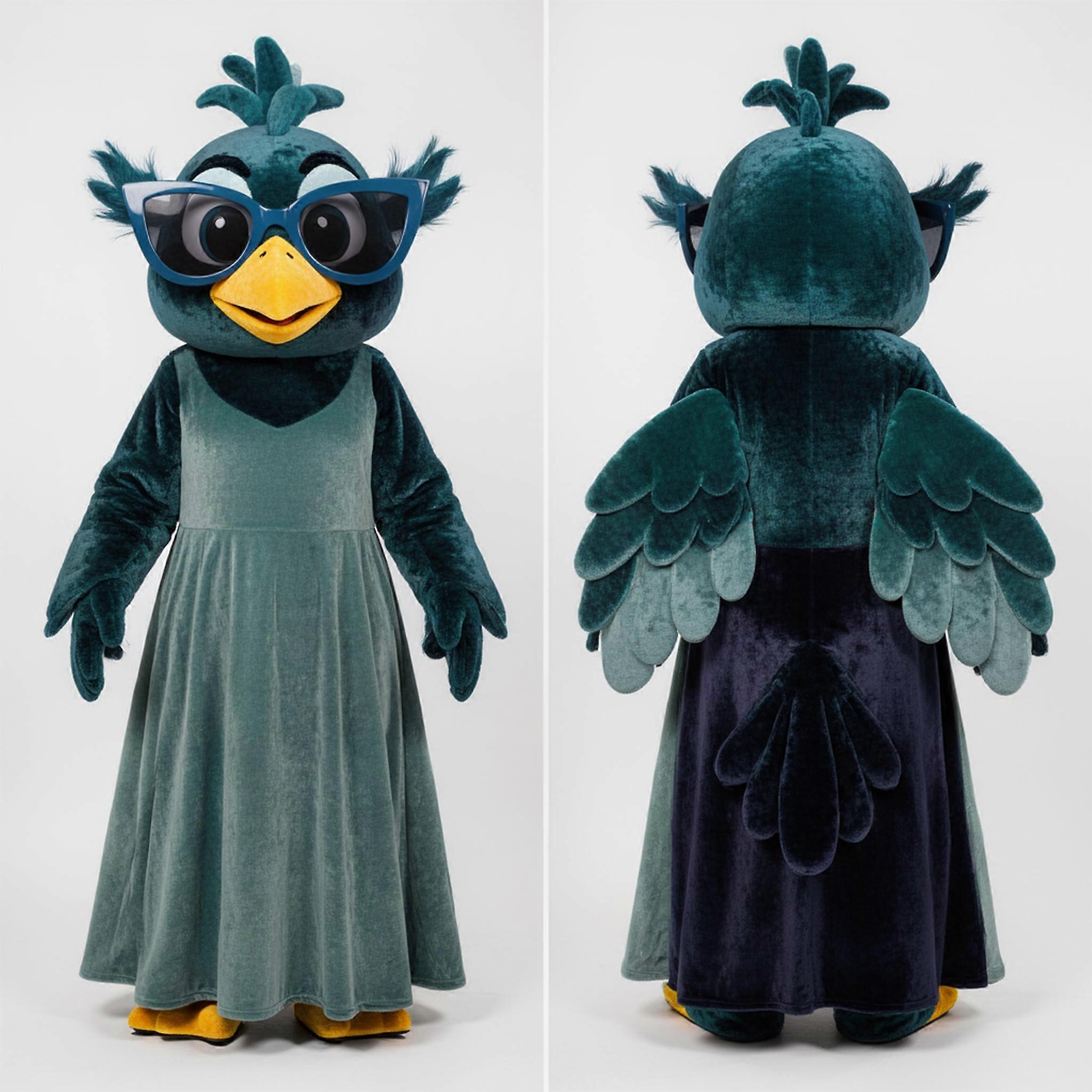 MASTICOT Teal Velvety Blackbird Mascot