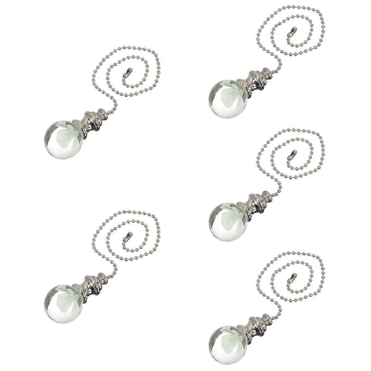 Ceiling Fan Pull Chain Silver Decorative Pull Chain 5Pcs Kit