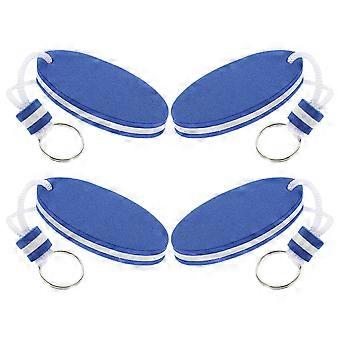Floating Keychain Oval Foam Key Float for Water Sports 4Pcs Blue Eva Key Ring
