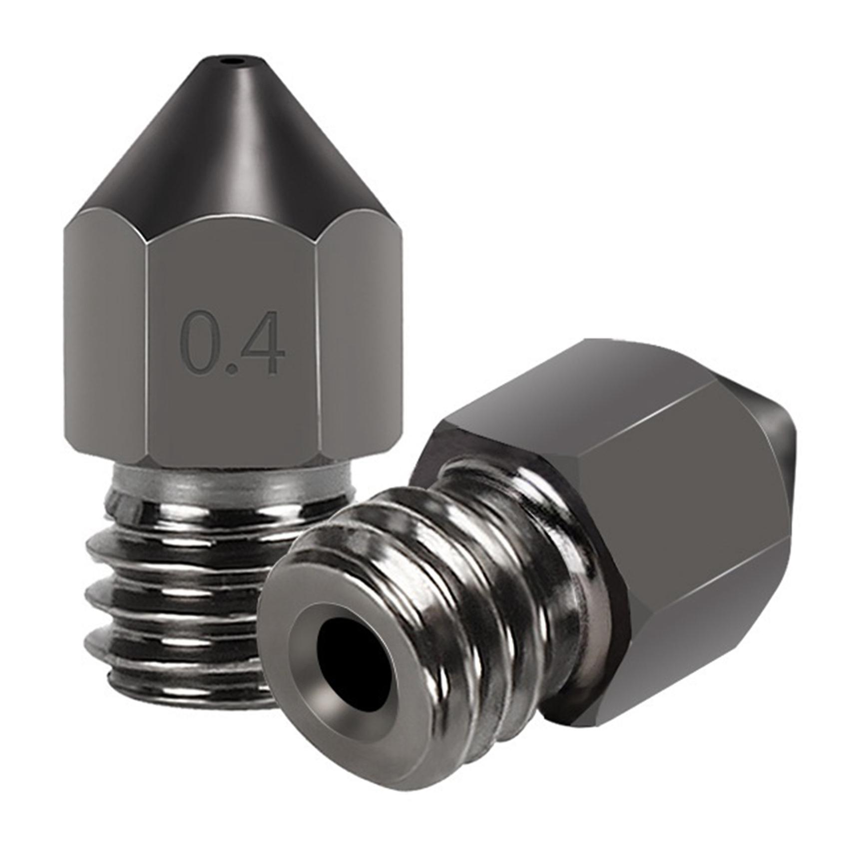 2 Pieces of 0.4mm Hardened Steel MK8 Extruder Nozzles for 3D Printer -10 / 3/5, 3/V2 Ender3 Pro, Pr