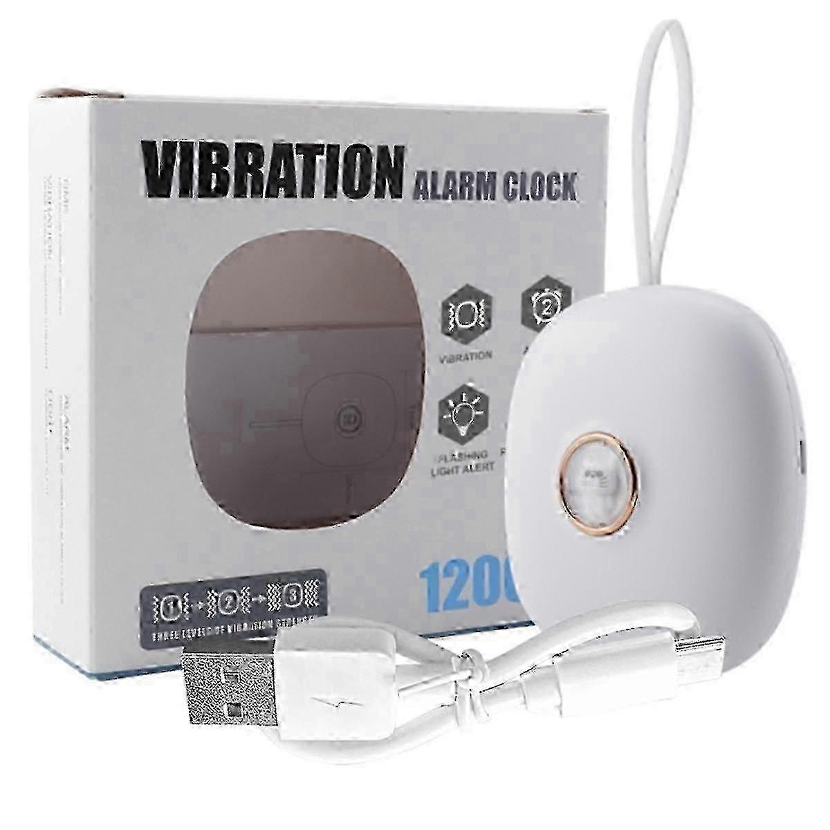Silent Vibrating Alarm Clock White