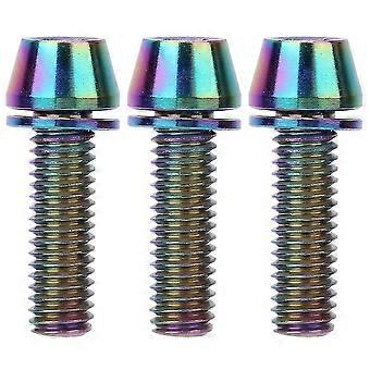 3stk titanium legering holdbar cykel styr stem skruer cykel skive bremse klemme sæt skrue tilbehørm6x20mm farverig