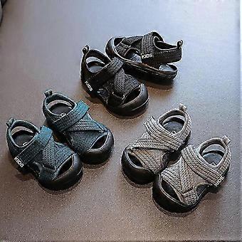 Toddler Closed Toe Mesh Sandals Boys Girls Breathable Quick Dry First Walking Shoes Anti-Slip Rubber Sole Summer Beach Water Sandals