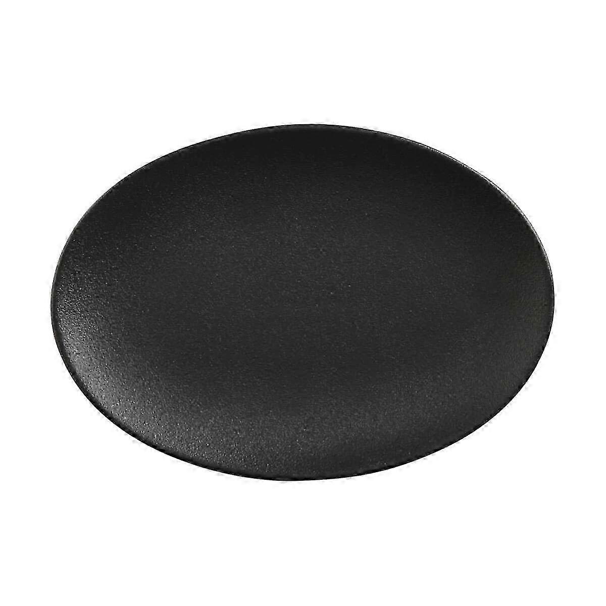 Textured Jet Black Oval Serving Platter