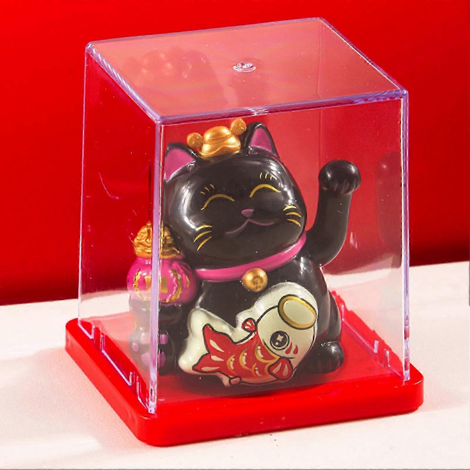 Solar-Powered Waving Cat Figurine