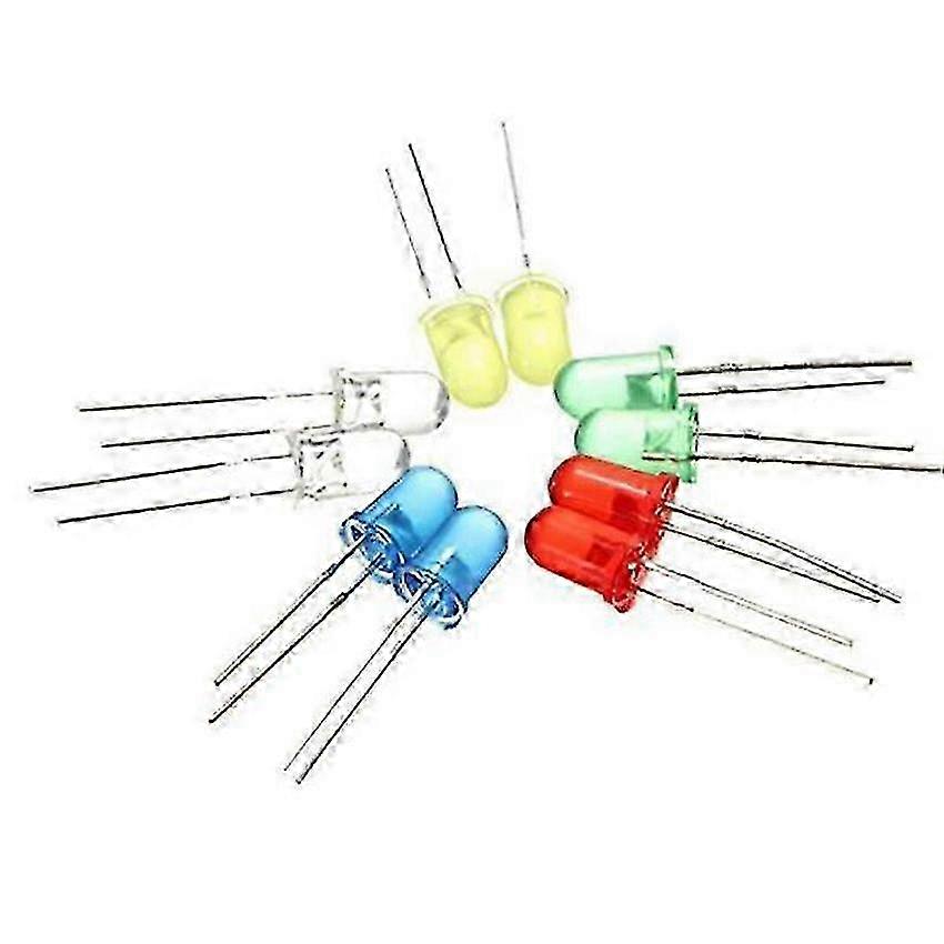 100pcs 5mm Multicolour LED Diode Pack